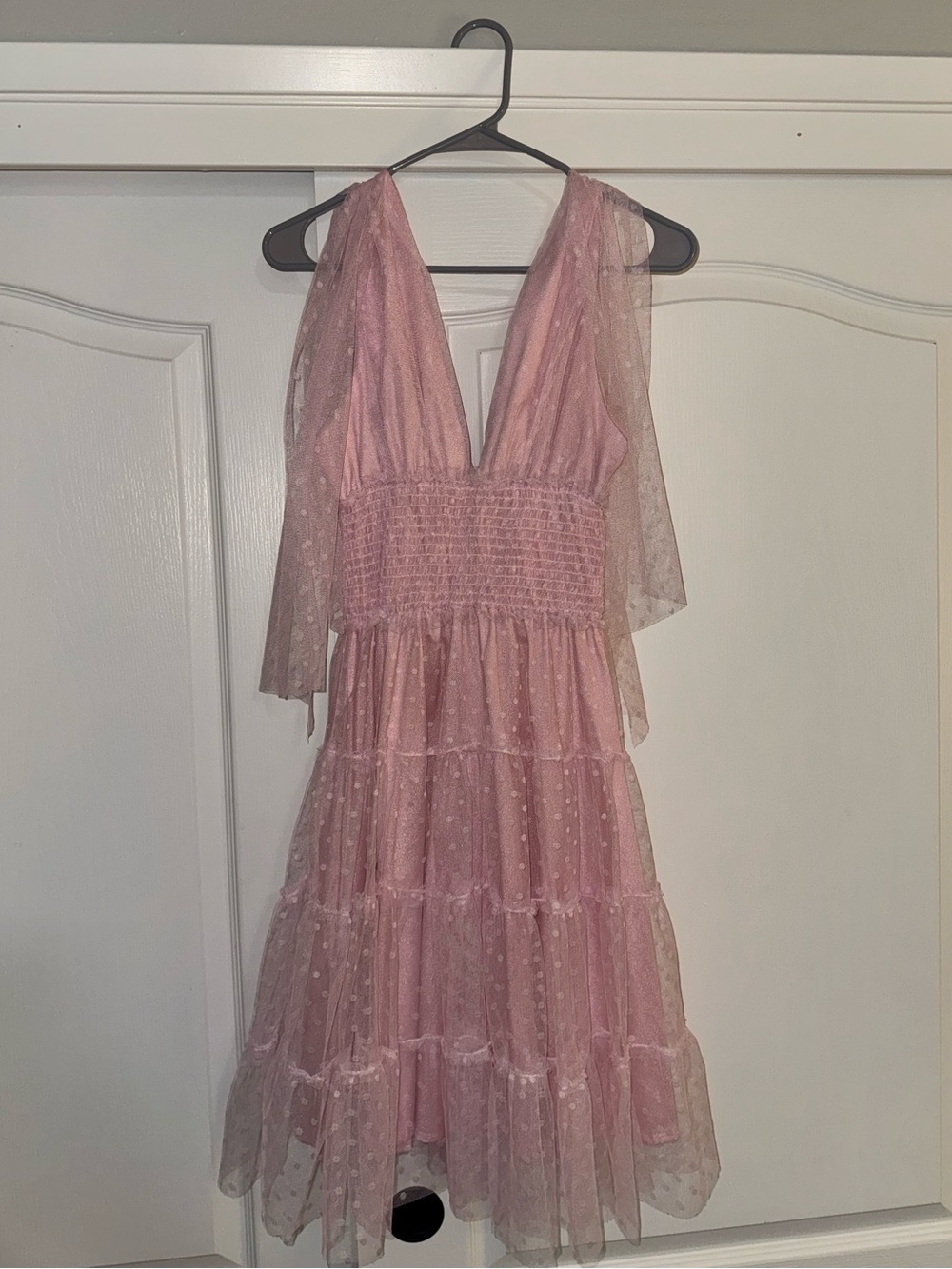 Vintage Pink Tulle Mini Dress